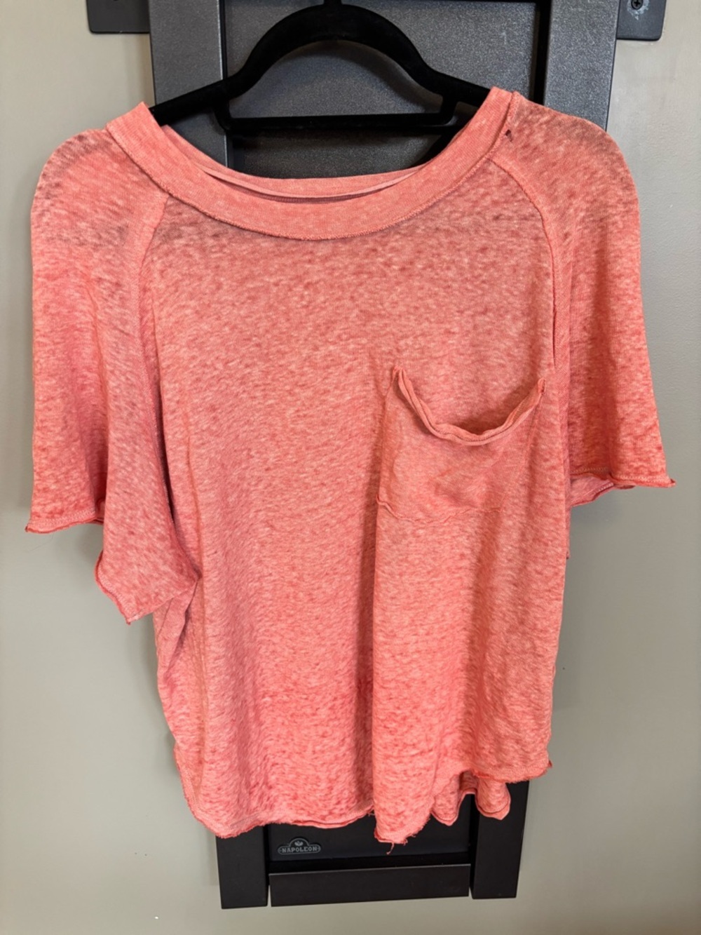 Free People We The Free Burnout Tee Coral M Distressed Boho​